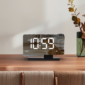 2026 điện tử kỹ thuật số gương hiển thị LED bàn bảng chiếu đồng hồ báo thức với chức năng báo lại thiết kế hiện đại DST chiếu - Product Image 4