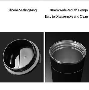 Tumbler da Caffè in Acciaio Inox 380ml / 510ml <span class=keywords><strong>con</strong></span> Coperchio, Tazza da Viaggio a Doppia Parete 304, Personalizzabile <span class=keywords><strong>con</strong></span> Logo - Product Image 6
