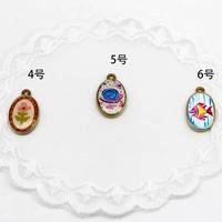 FMSCM-9 Pendentifs de style Kawaii peints à la main, breloques chat, cœur, maison, floral, poisson, citron, accessoires de bijoux pour femmes, pendentifs délicats