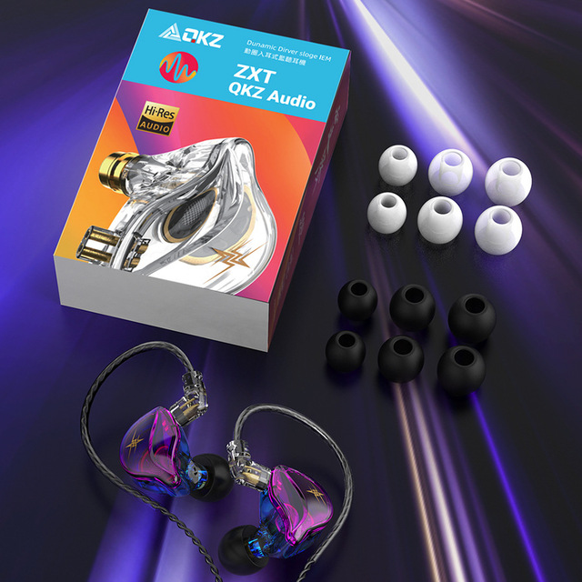 QKZ ZXT Audiophile Bass HiFi Music Sport Monitors Wired 3.5mm Earphones With Mic and No Mic for iphone samsung Computer
