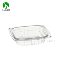 Boîtes de conservation alimentaire jetables transparentes en PET avec couvercles pour emballage à emporter, impression par estampage, préservation des fruits et légumes frais