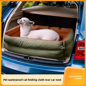 Luxe op maat gemaakte hondenbedden, vierkante kunstleren autostoelverhoger met veiligheidsgespen, gemaakt van Oxford-stof, aangepast LOGO - Product Image 5