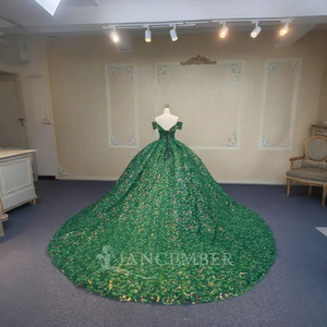 Jancember ANY51 hermoso verde fuera del hombro imperio vestido de noche Vestidos Elegantes Para Mujer - Product Image 2