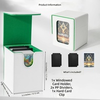 Boîte de rangement pour jeux de société personnalisable avec fenêtre, capacité 100+ cartes, magnétique, étanche, légère, en cuir PU