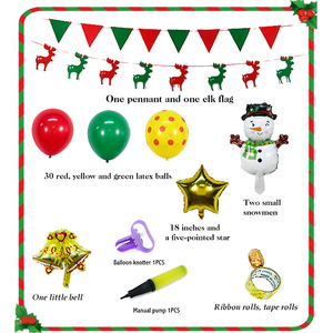 Kit de Decoración Navideña con <span class=keywords><strong>Globos</strong></span> y Pancartas, Set Festivo Rojo y Verde para Decoración del Hogar en Navidad - Product Image 2