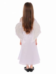 Fancy Fancy girl Performance di scena vestiti di Halloween per bambini vestito bianco con ala Cosplay costumi da angelo per bambini - Product Image 3