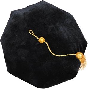 Cappello da Dottore in Velluto di Lusso Personalizzato all'Ingrosso, Tocco da Dottore in Poliestere con Nappa Dorata, Unisex per Studenti Universitari - Product Image 4
