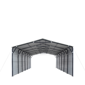 Abri de jardin extérieur 20x20 pieds de haute qualité en acier galvanisé robuste, avec toit en pente imperméable, pour 2 voitures - Product Image 6