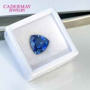 Cadermay Jewelry Synthetic Sapphire Loose Stone Triangle Blue 5x5mm To 12x12mm For Jewelry Making - Product Image 3