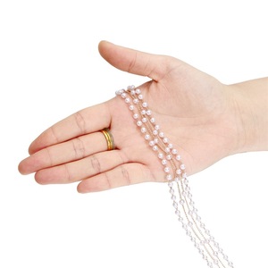 Cadena de perlas de imitación, cadena de hierro revestida de cobre para la fabricación de joyería DIY por metros - Product Image 4