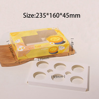 Boîtes à tartelettes aux œufs jetables 2/4/6 unités, boîtes en papier pour la vente à emporter, usage commercial et domestique, pour tartelettes aux œufs portugaises