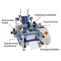 Machine d'étiquetage semi-automatique Orshang à moteur électrique avec écran tactile PLC pour petites bouteilles, boîtier en bois pour bouteilles de vin