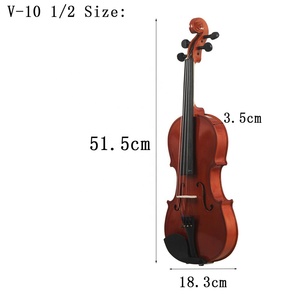 <span class=keywords><strong>Violino</strong></span> 1/2 in Legno d'Acero <span class=keywords><strong>per</strong></span> <span class=keywords><strong>Principianti</strong></span>, Colore Naturale Chiaro, Strumento Acustico - Product Image 4