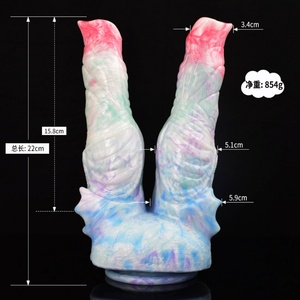 NNSX Dildos Animaux à Double Tête de 8 Pouces, Plugs Anaux Colorés pour Femmes, Jouets Amusants pour le Sexe Anal Lesbien, Articles Érotiques pour Adultes - Product Image 6
