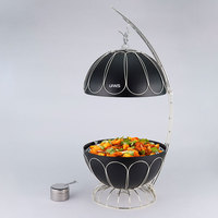 Plat de service sphérique isotherme en acier inoxydable 8L UIWS, idéal pour buffets, restaurants, mariages et fêtes (noir/blanc) - Vente chaude
