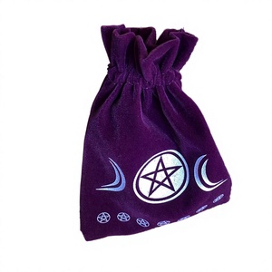 Sac de rangement à cordon en velours tendance 18x13cm pour cartes de tarot, petite pochette cadeau pour articles divers - Product Image 3
