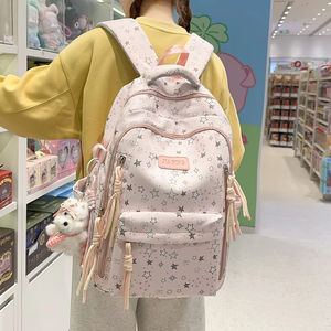 Large Capacity Cute Backpack - Polka Dot High School College Student Backpack - Elementary Student Lightweight Backpack - Product Image 1