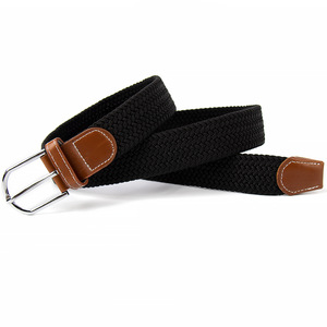 <span class=keywords><strong>Ceinture</strong></span> unisexe <span class=keywords><strong>élastique</strong></span> <span class=keywords><strong>tressée</strong></span> en toile extensible pour hommes et femmes, <span class=keywords><strong>ceinture</strong></span> décontractée en tissu pour le golf avec boucle en cuir et boucle en acier - Product Image 1