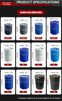 Usine directe 30L tambour en acier à tête fermée grande petite bouche étanche pour le transport de baril en plastique d'essence brute chimique