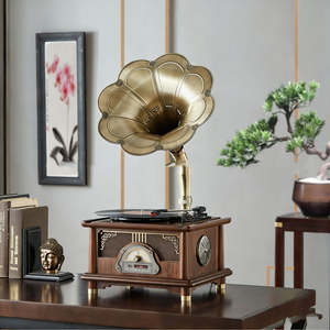<b>Mini</b> Retro Turntable <b>Record</b> <b>Player</b> All In One 3 Speed Wireless BT <b>Record</b> <b>Player</b> FM USB High Fidelity Gramophone Hot Sale - Product Image 3
