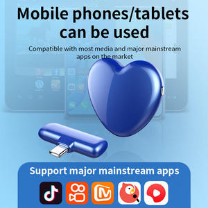 ไมโครโฟนไร้สายรูปหัวใจแบบกำหนดเองจากโรงงาน ไมค์ตัดเสียงรบกวนแบบเสียบใช้งานได้ทันที สำหรับการถ่ายทอดสด สัมภาษณ์ และวิดีโอบล็อก - Product Image 4