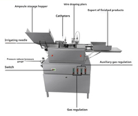 Nouvelle machine de remplissage et de scellage automatique de flacons monodoses TES ALG-2/1-2ML, flacons ampoules, liquides cosmétiques, fabrication d'ampoules en verre