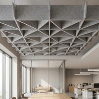 Panel Langit-langit Akustik Serat Polyester PET Felt Cloud Baffle Peredam Suara Gantung