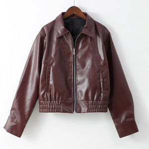 2025 personnalisé automne mode PU <span class=keywords><strong>cuir</strong></span> manteau court faux <span class=keywords><strong>cuir</strong></span> Bomber <span class=keywords><strong>veste</strong></span> Zip hiver femmes Faux <span class=keywords><strong>cuir</strong></span> <span class=keywords><strong>veste</strong></span> - Product Image 4