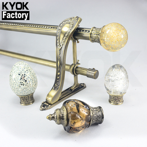 Ensemble de tringles à rideaux en métal au prix d'usine, 28/19 mm, couleur plaquée, tubes à rideaux, doubles tringles à rideaux et accessoires pour la maison - Product Image 6