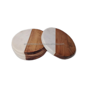 SOUS-VERRE EN MARBRE CONCEPTION DE LUXE EN MÉTAL RÉGLABLE SOUS-VERRE EN MARBRE ET EN BOIS TAPIS DE CUISINE TAMPON RÉSISTANT À LA CHALEUR - Product Image 1