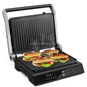 Aifa Digital Press Panini BBQ <span class=keywords><strong>griller</strong></span> Parrilla de contacto eléctrica de 4 rebanadas con temporizador Cocina Antiadherente <span class=keywords><strong>Steak</strong></span> Griddle Barbacoa Grill - Product Image 6