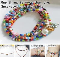 Chaînes de Ventre Élastiques Tendances Perles de Taille Africaines Bijoux de Corps pour Femmes avec Breloques – Cadeau de Mariage, Anniversaire, Fiançailles et Fête