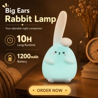 Mini lampe de nuit LED en silicone en forme d'animal pour enfants - Changeant de couleur - Rechargeable par USB - Lampe de chevet à intensité réglable - Cadeau