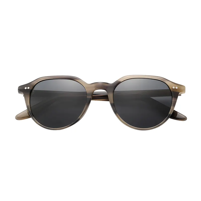 Vintage Mazzucchelli Polarized Sunglasses Men Classic Retro Brand Designer Driving Round Acetate Prescription Sun Glasses