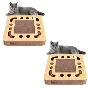 Nobleza 2-Pack gatto Scratcher con erba gatta interattiva in cartone - Product Image 1