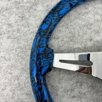 Leaders Universal Hot Selling Graffiti Pattern 350mm Bois Massif Bleu 4cm Deep Dish JDM Racing Drift Volant