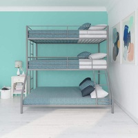 Litera de dormitorio doble ajustable de Metal plateado Cormac moderna para uso en apartamento de Hotel de Hospital de dormitorio escolar