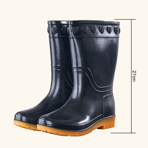 QF1 PVC-Gummistiefel Gumbots Gartenhandschuhe Dämpfende Mittelhohe Unisex Allwetter Wasserdichte Schutzausrüstung Welly Händler - Product Image 6