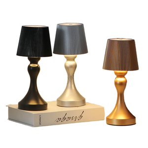 Lampada da Tavolo Senza Fili Ricaricabile Bianco Caldo Dorato con Corpo in Ferro, Luce Notturna per Sala Lettura, Hotel di Lusso, Controllo Touch Dimmerabile - Product Image 1