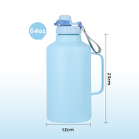 Everich Grande capacité en acier inoxydable bière Growler Double paroi couche d'isolation sous vide avec poignée