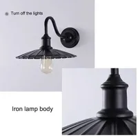 Lampes murales extérieures vintage en fer LED de style loft américain, étanches, pour balcon, terrasse, véranda, cour, jardin, chambre à coucher, lampe de chevet