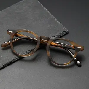 CS505 yüksek son toptan kare Vintage Unisex kadın erkek asetat gözlük okuma optik gözlük çerçeveleri miyopi gözlük