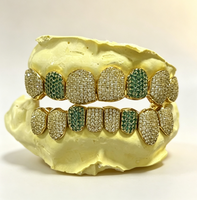 Grillz de scène Hip Hop Rap en Argent S925 entièrement pavé de Moissanite, motif cercle 8 cœurs et flèches, pour un look Hip Hop unisexe, idéal pour les fêtes cosplay