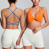 2pc Lady Service Hip Halter Naked Green Women 2 Piece Outfits High Waist Yoga Shorts Twist Padded Sports Bra Biker Short Set