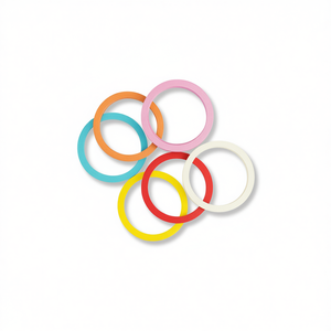 Anelli in Legno Cavi Ilan, Diametro 5,5 Cm, Multicolore, Set da 8 Pezzi - Product Image 2