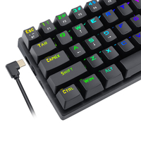 60% Laris Kibor Nirkabel Mini RGB Backlit Berkabel Mode Ganda Keyboard Gaming Mekanis Nirkabel untuk Gamer