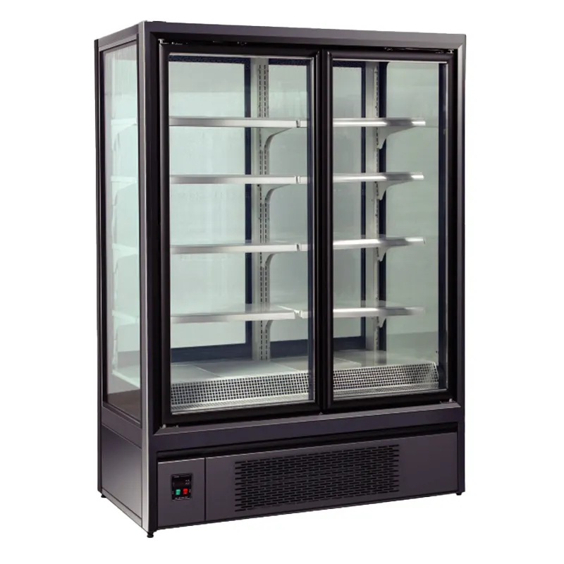 Kimay ตู้เย็นเชิงพาณิชย์ตู้แช่แก้วแบบตั้งตรงตู้แช่เครื่องดื่มซูเปอร์มาร์เก็ต