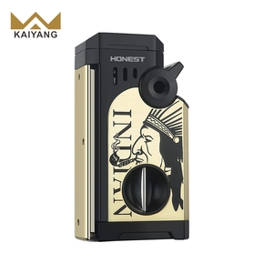Encendedor de Cigarros Premium con Cinco Llamas, Cortador en V Integrado, Antorcha de Butano Resistente al Viento - Product Image 2