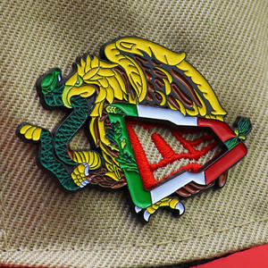 دبابيس شعار النسر المكسيكي المضحكة للقبعات الرياضية، دبابيس شعار مينا ناعمة وصلبة للقبعات والطواقي، بيع بالجملة - Product Image 4