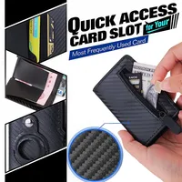 Porte-cartes RFID en cuir PU pour hommes et femmes, portefeuille fin pour AirTag, sac à monnaie, compatible avec les traceurs Apple AirTags